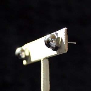 Hex nut earrings, industrial unisex modern geometric hexagonal stud earrings