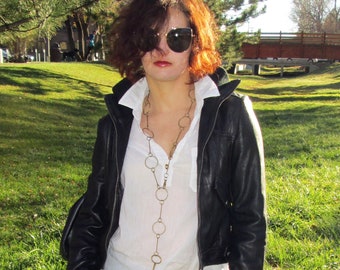 Modern geometric necklace, minimalist statement geo key charm necklace or bracelet