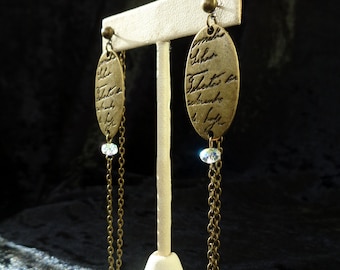 Modern statement earrings, romantic front back earrings, ear jackets with Swarovski crystal beads