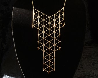 Rose Gold Minimalist Geometric statement Bib Necklace