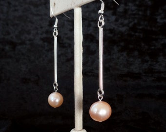 Modern Minimalist Freshwater Pearl Earrings