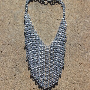 Chainmail bib necklace, aluminum chunky statement chainmaille necklace image 7