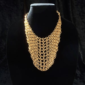 Chainmail bib necklace, aluminum chunky statement chainmaille necklace image 2