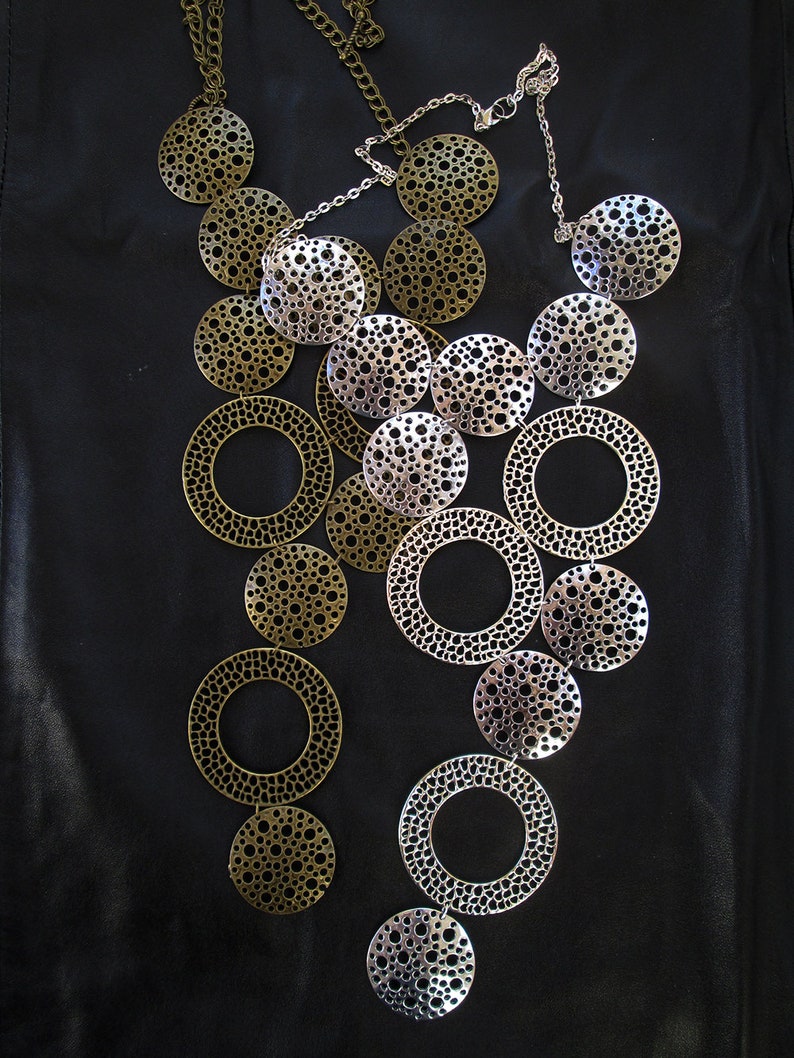 Statement bib necklace, modern geometric runway necklace image 8