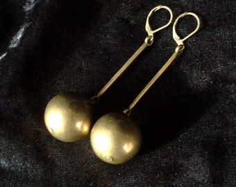 Modern pendulum earrings, minimalist statement geometric ball drop earrings