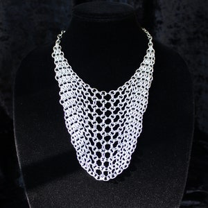 Chainmail bib necklace, aluminum chunky statement chainmaille necklace image 1