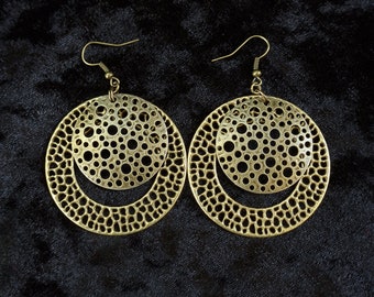 Chunky Boho statement Earrings in antique bronze