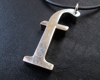 Letter F necklace, modern unisex minimalist monogram necklace
