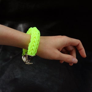Neon yellow bracelet, statement modern boho bracelet