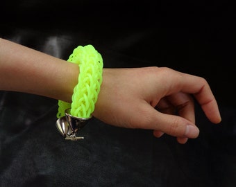 Neon yellow bracelet, statement modern boho bracelet