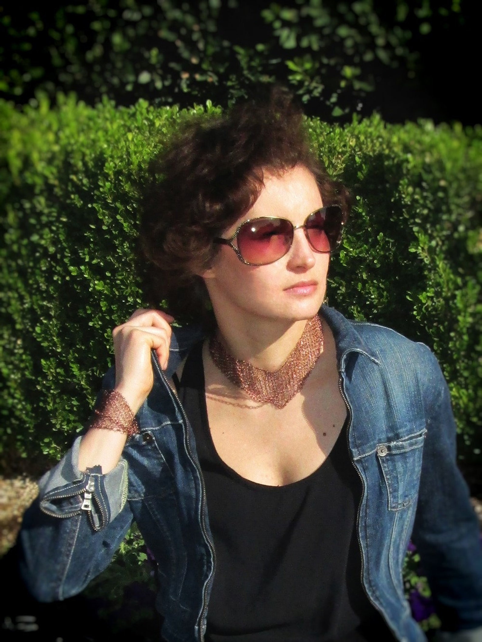 Wire Crochet Choker Minimalist Wire Mesh Choker Modern Etsy