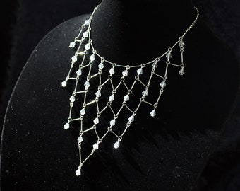 Collar de babero de pedrería, collar de declaración geométrica moderna