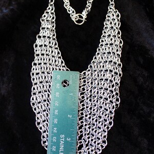 Chainmail bib necklace, aluminum chunky statement chainmaille necklace image 5