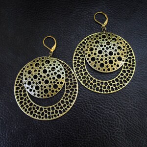 Artsy Statement Bib Necklace with Geometric Style Handmade from Clay & Painted