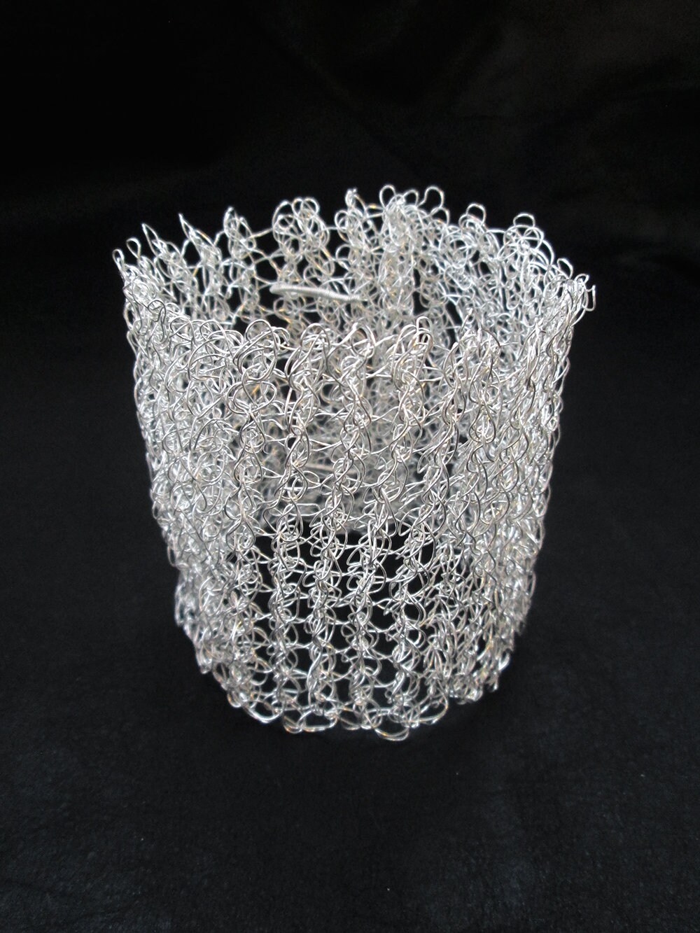 Wire Crochet Bracelet Silver Plated Wire Mesh Statement Cuff | Etsy