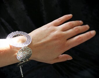 Modern geometric bracelet, chunky geo link bracelet