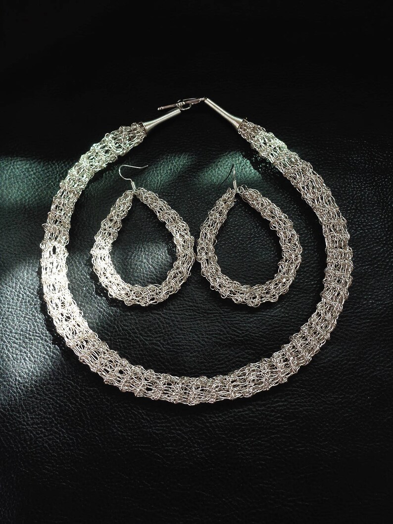 Wire Crochet Necklace Wire Mesh Tube Necklace Crochet - Etsy