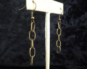 Minimalist chain earrings, modern small lightweight rocker dangle earrings