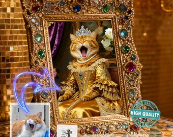 Custom Pet Portrait,Pet Portrait,King Cat Portrait,Custom Cat Art From Photo,Regal Cat Portrait,Pet Portrait Royal,Cool Pet Portrait