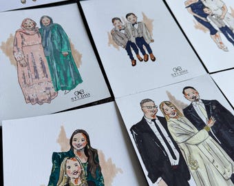 Live Wedding Illustrator | On-Site Guest Portrait Sketch Artist | Bespoke Illustration Experience Keepsakes | Personalised Favours
