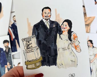 Valentine’s Day Gift for Partner, Custom Couple Portrait, Personalised Photo Illustration, Romantic Anniversary Art