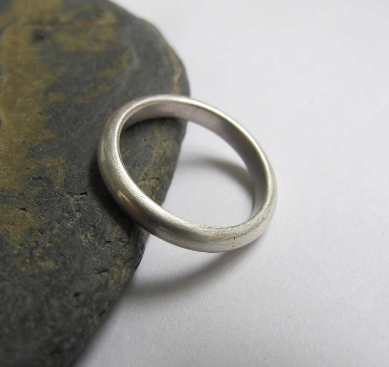 Men's D-shaped silver band ring Men's D-shaped | Etsy