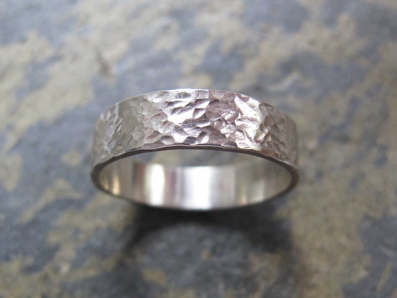 etsy hammered silver ring