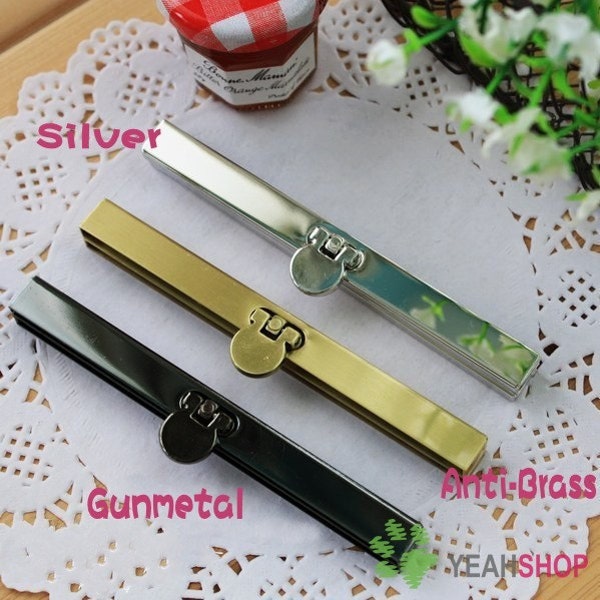 5PCS 11 cm / 4.3 inch Straight Channel Wallet Frame (with screws) - Silver / Antique Brass / Gunmetal