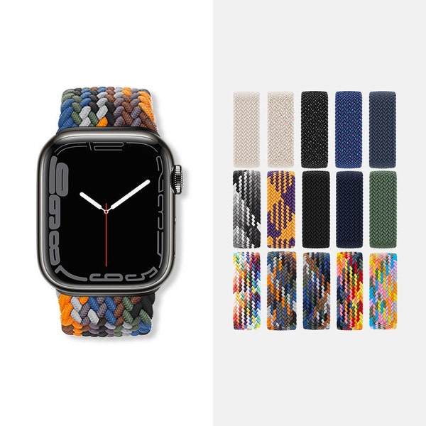 Braided Solo Loop Band Compatible with Apple Watch - Nylon Elastic Strap - Sleek, Comfortable, and Durable Wrist Accessory(wb13)