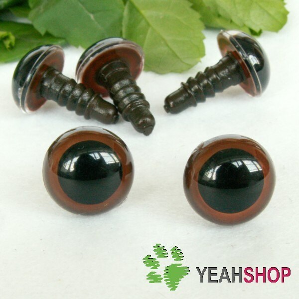 12mm Brown Safety Eyes / Plastic Eyes - 5 Pairs