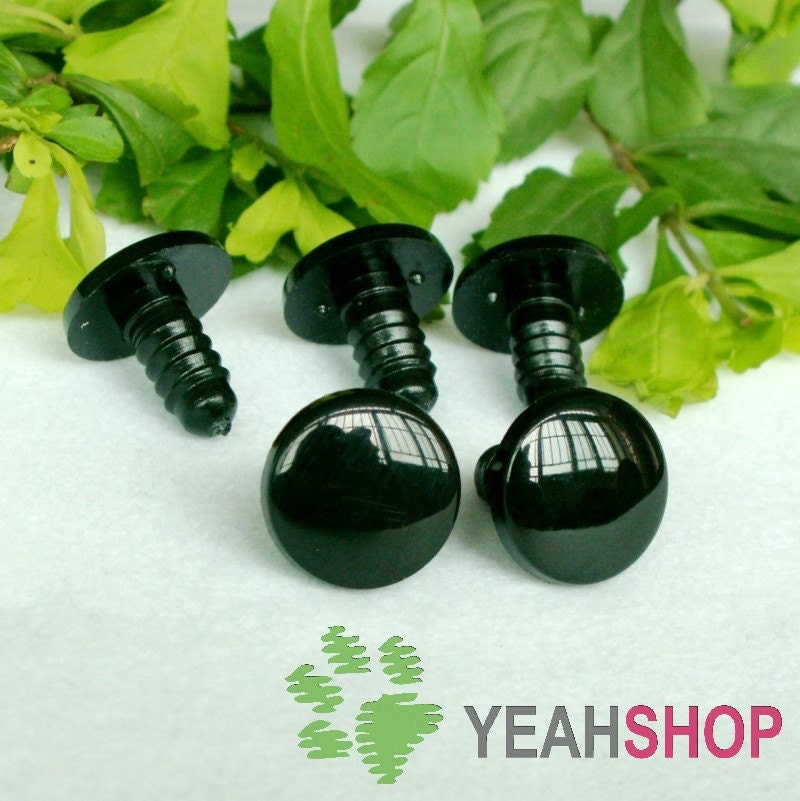 Bulk-Pack! 30mm Solid Black Round Safety Eyes with Washers: 5 Pair -  Amigurumi / Animals / Doll / Creations / Craft Eyes / Crochet / Knit