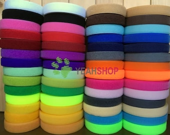25mm (1") Wholesale Sew on Hook and Loop Tape / No Adhesive Fastener Tape - 100% Nylon - 5 Meters - 28 Colors Available