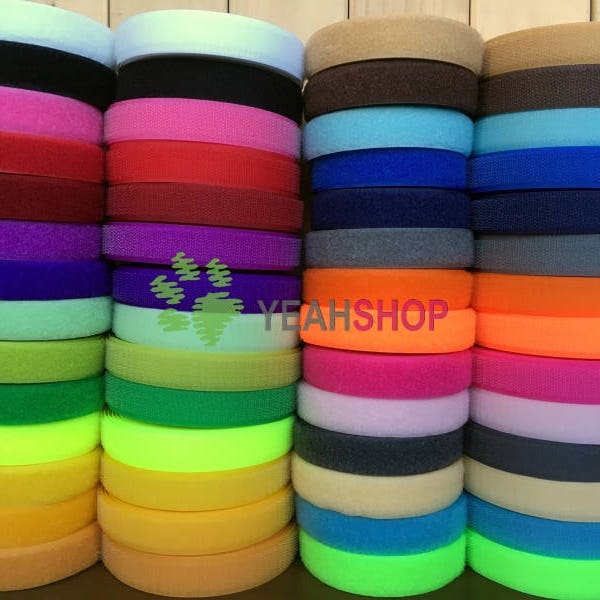 25 mm (1 ") Vente en gros de ruban à coudre sur crochet et boucle / Pas de ruban de fixation adhésif - 100% nylon - 5 mètres - 28 couleurs disponibles