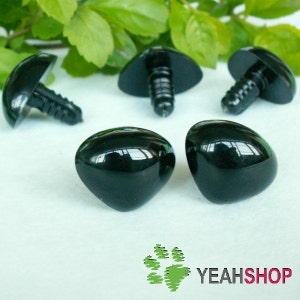 30mmx23mm Black Triangle Safety Nose / Plastic Nose - 10 PCS - Black