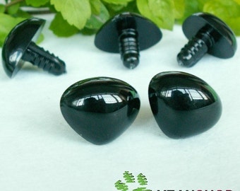 30mmx23mm Black Triangle Safety Nose / Plastic Nose - 10 PCS - Black