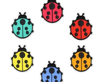 Wholesale Iron on Fabric Patch for Clothing Hat/Embroidered Sew on Applique Badge Garment DIY Apparel Accessories - Ladybug (WFB-50)