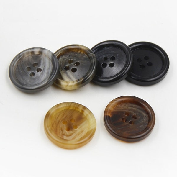 15mm / 20mm / 23mm / 25mm Resin Imitation Cow Horn Matte Buttons / Men's Suit Buttons / Coat Windbreaker Buttons (PBT59)