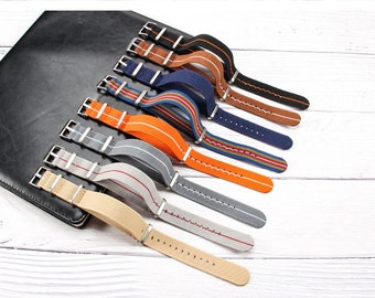 NATO Style Watch Strap, One-Piece Single Pass Parachute Elastic Weave Design for Durable and Comfortable Fit (wb5)