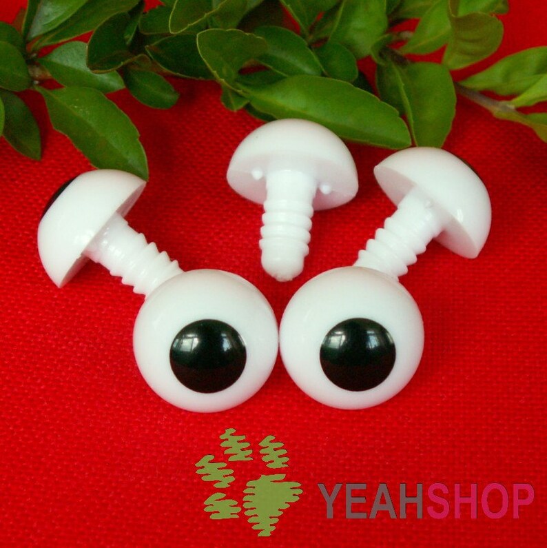 Round White Comic Eyes / Safety Eyes / Printed Eyes 16mm / Etsy