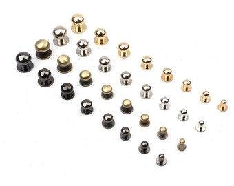 6mm / 7mm / 8mm / 9mm / 10mm / 12mm Light Gold / Antique Brass / Silver / Gunmetal Screw Studs - 10 Sets