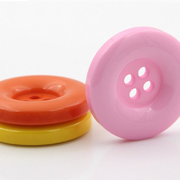 15mm / 18mm / 20mm / 23mm / 25mm / 28mm / 30mm / 34mm / 38mm Kids buttons, Multi-color Round Resin Buttons (PBT36)