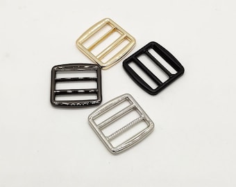 10 Pcs 25mm(1") Zinc Alloy Slide Buckle Four-Position Buttons Webbing Strap Glide Adjustable Buckle Fasteners (MBP10)