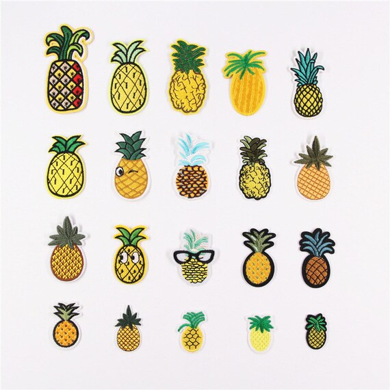 Sequins Iron On Patch Pineapple Embroidery Patch Sewing Fabric Sticker For  Clothes Motif Applique Apparel Accessories