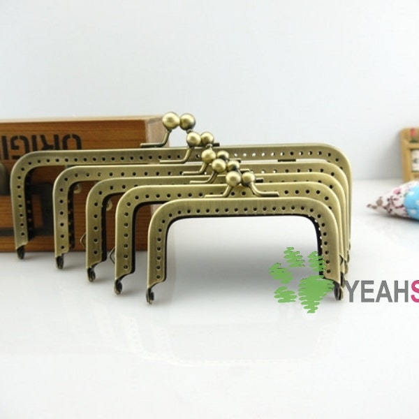 Antique Brass Purse Frame - Rectangle Bead (RPF-42) - 8.5cm / 10cm / 12cm / 15cm / 18cm