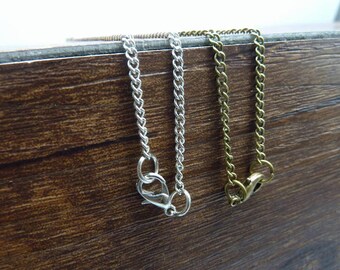 Antique Brass / Silver 50cm Pendant Chains / Necklace Chains / Charms Chains - 2mmx2.5mm - 5 PCS