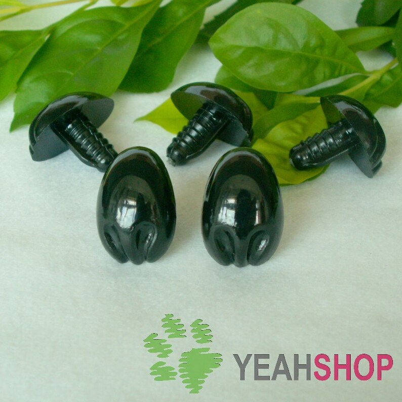 5 pcs 21mmx15mm Black Koala Nose Safety Nose Plastic Nose