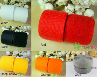 50mm / 2 Inch Sew on Hook and Loop Tape - 100% Nylon - 1 Meter - 6 Colors Available