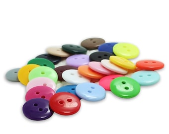 7.5mm / 9mm / 11.5mm / 12.5mm / 15mm / 18mm / 20mm / 23mm / 25mm Kids buttons, Candy Color Resin Round Buttons- 1 Pack / 100 PCS (PBT27)