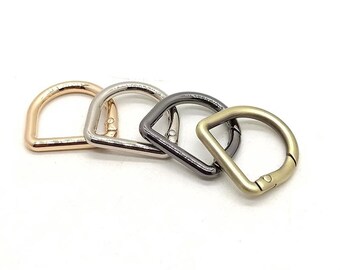 10pcs 20mm(3/4") Spring Clip D Rings bag hardware, crossbody bag fittings, bag making, metal rings, handmade bags, multi color (MBP4)