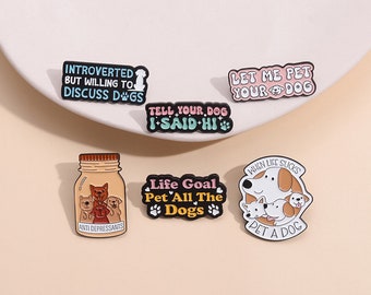 Pet Dog Series Fun English Alphabet Cartoon Unique Accessories for Outerwear, Hats, and Personalized Decorations Pin Brooches (BR3)